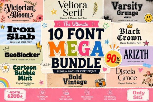 All-in-one Mega Bundle: The Ultimate Font Collection for Makers