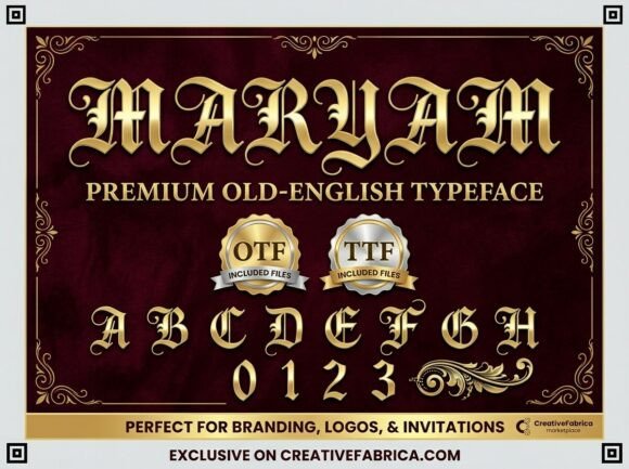 Maryam – A Premium Old-English Typeface for Bold Branding