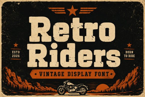 Retro Riders Font for Vintage-Inspired Branding