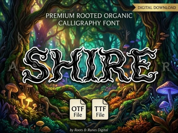 Shire Typeface: A Decorative Display Font for Makers