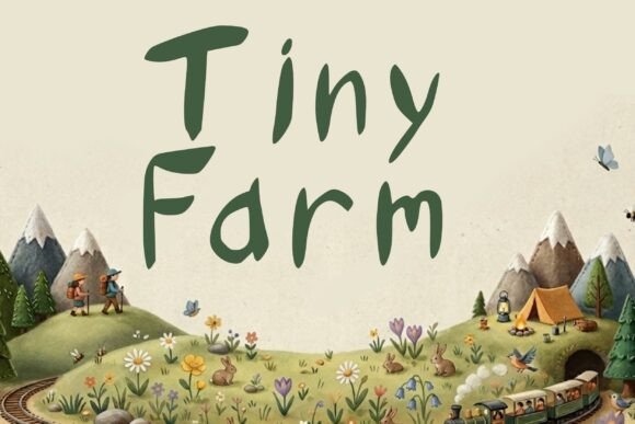 Tiny Farm: The Whimsical Hand-Drawn Display Font for Rustic Branding