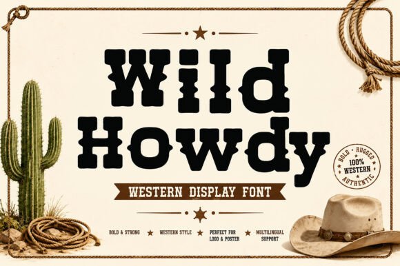 Wild Howdy: A Bold Western Display Font for Branding Projects